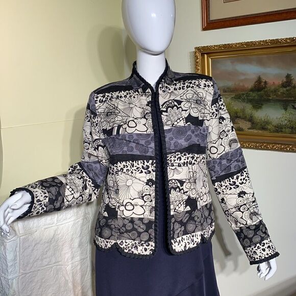 Silkland 100% Silk Floral Print Jacket - Picture 1 of 10